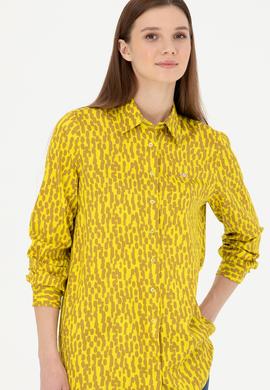 Kadın Fıstık Yeşili Uzun Kollu Gömlek - 50271512019