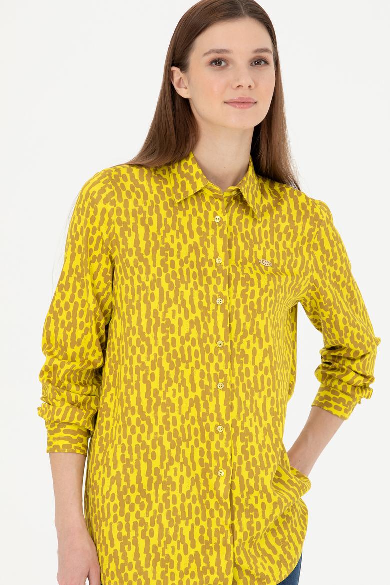 Kadın Fıstık Yeşili Uzun Kollu Gömlek - 50271512019