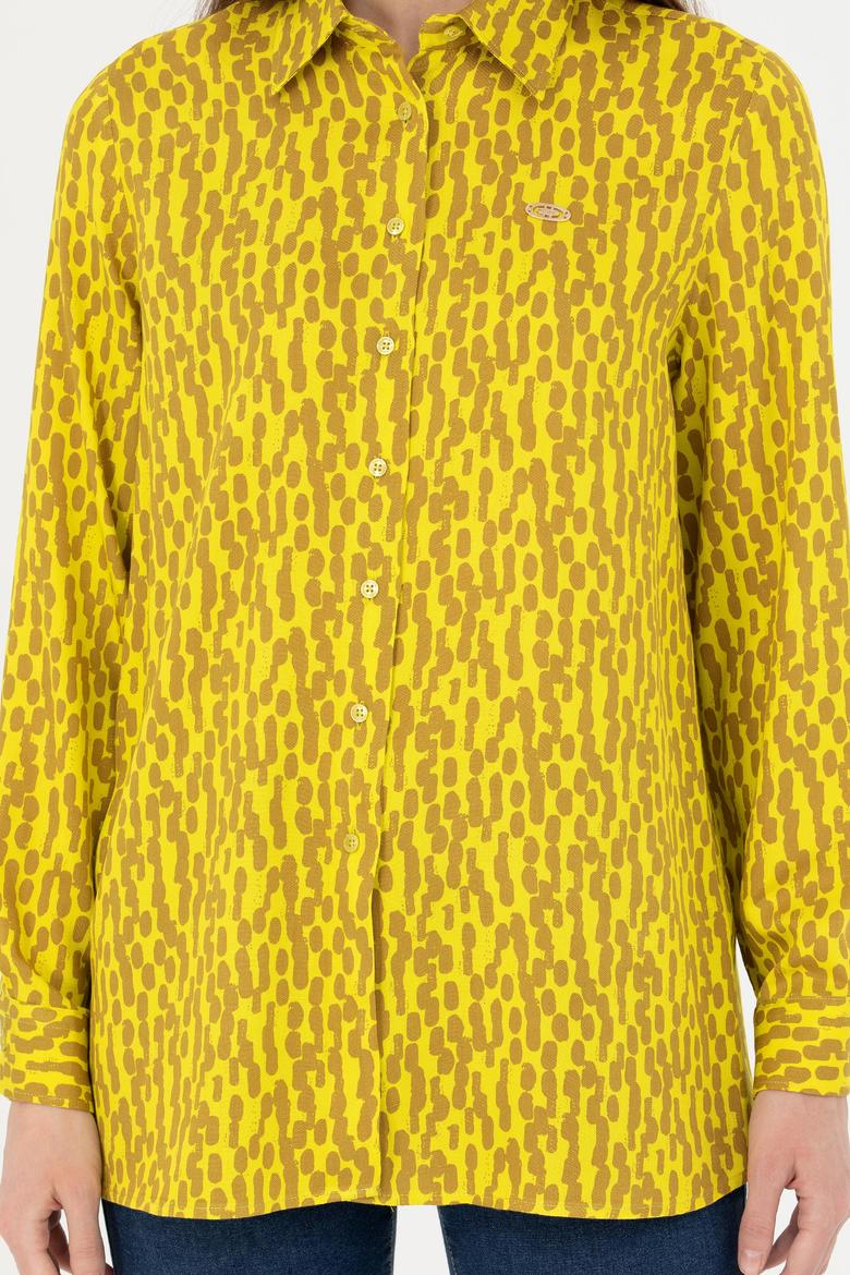 Kadın Fıstık Yeşili Uzun Kollu Gömlek - 50271512019