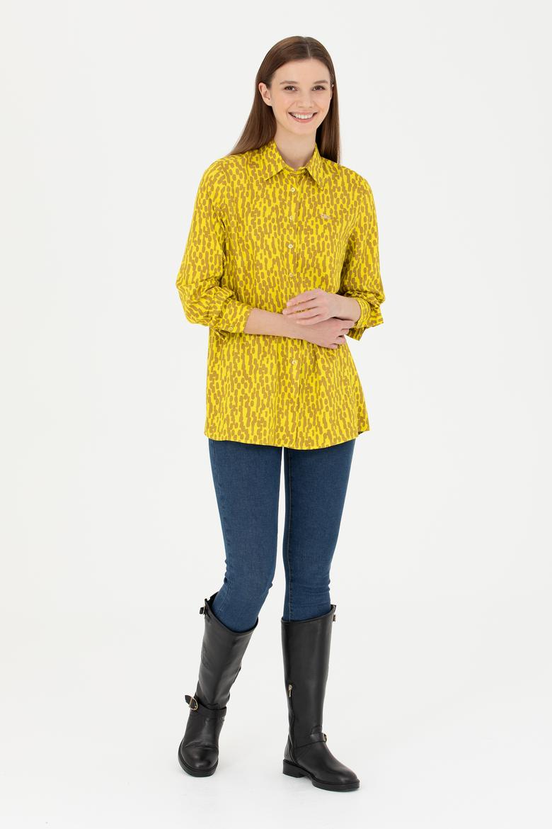 Kadın Fıstık Yeşili Uzun Kollu Gömlek - 50271512019