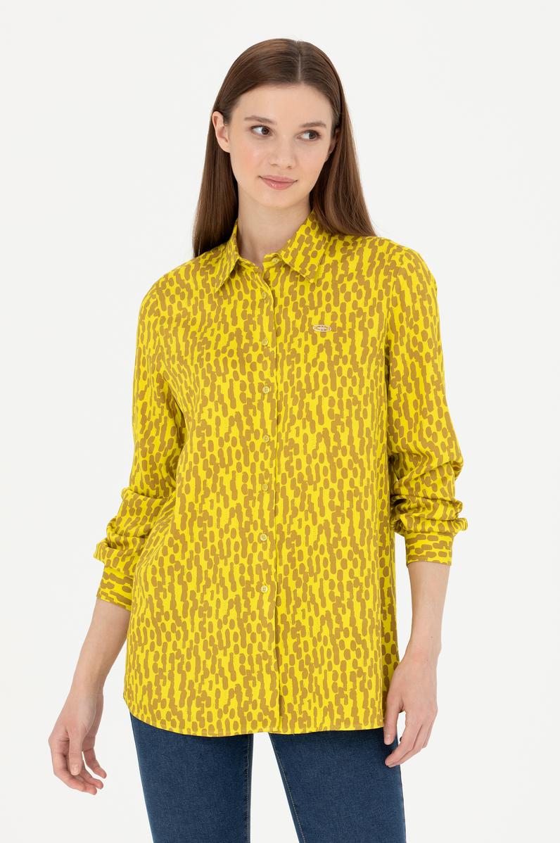 Kadın Fıstık Yeşili Uzun Kollu Gömlek