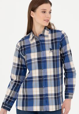 Kadın Lacivert Uzun Kollu Gömlek - 50277624004