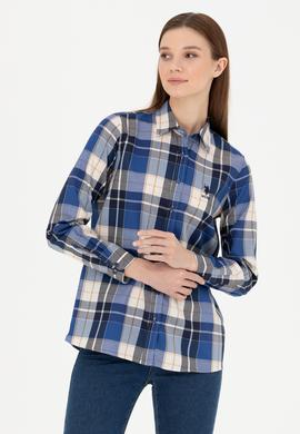 Kadın Lacivert Uzun Kollu Gömlek - 50277624004