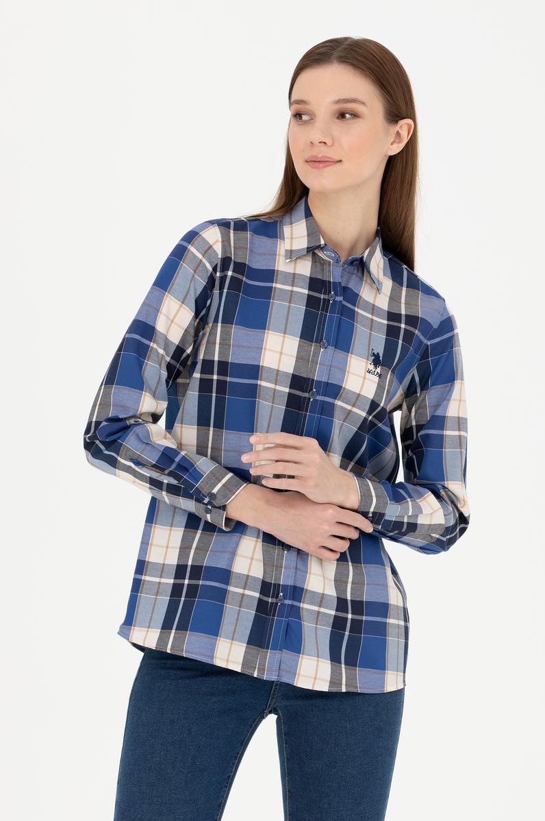 Kadın Lacivert Uzun Kollu Gömlek