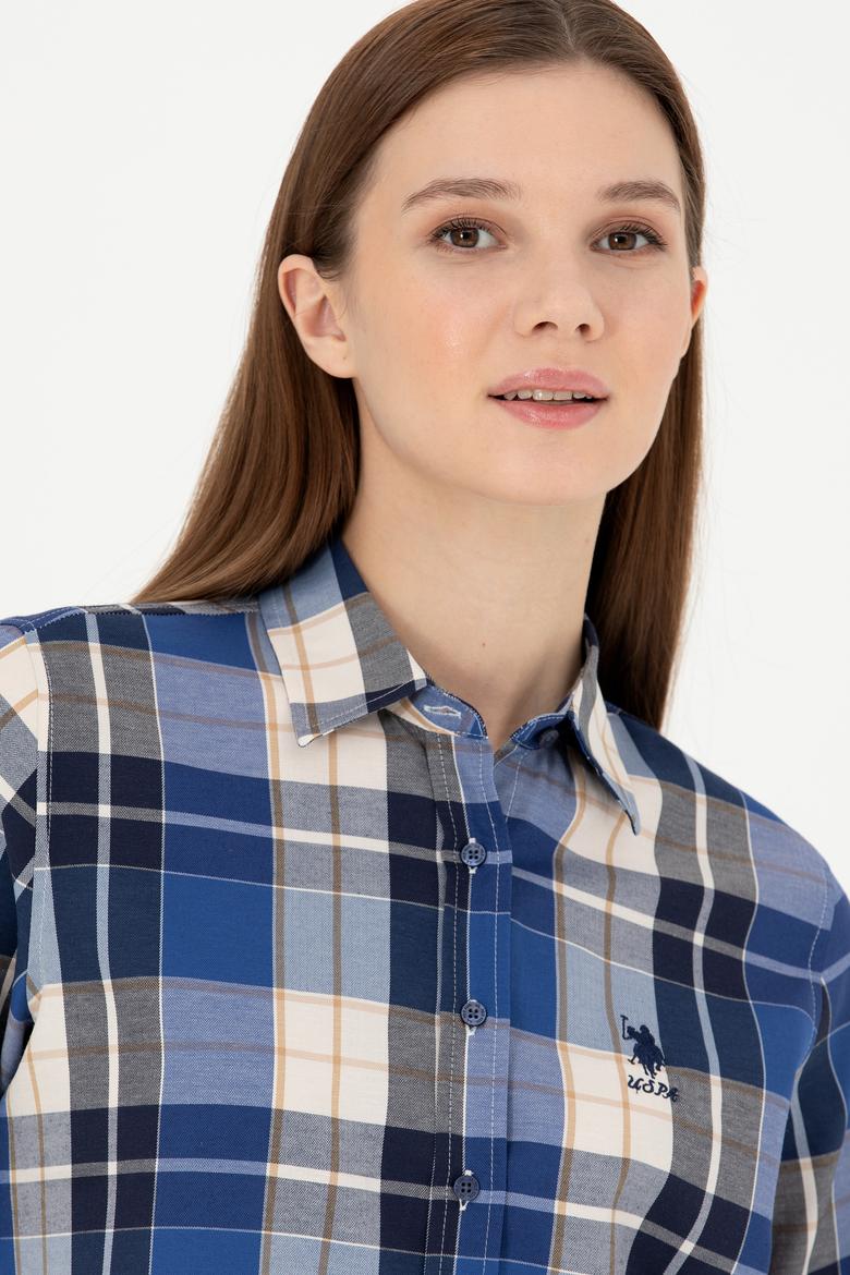 Kadın Lacivert Uzun Kollu Gömlek - 50277624004