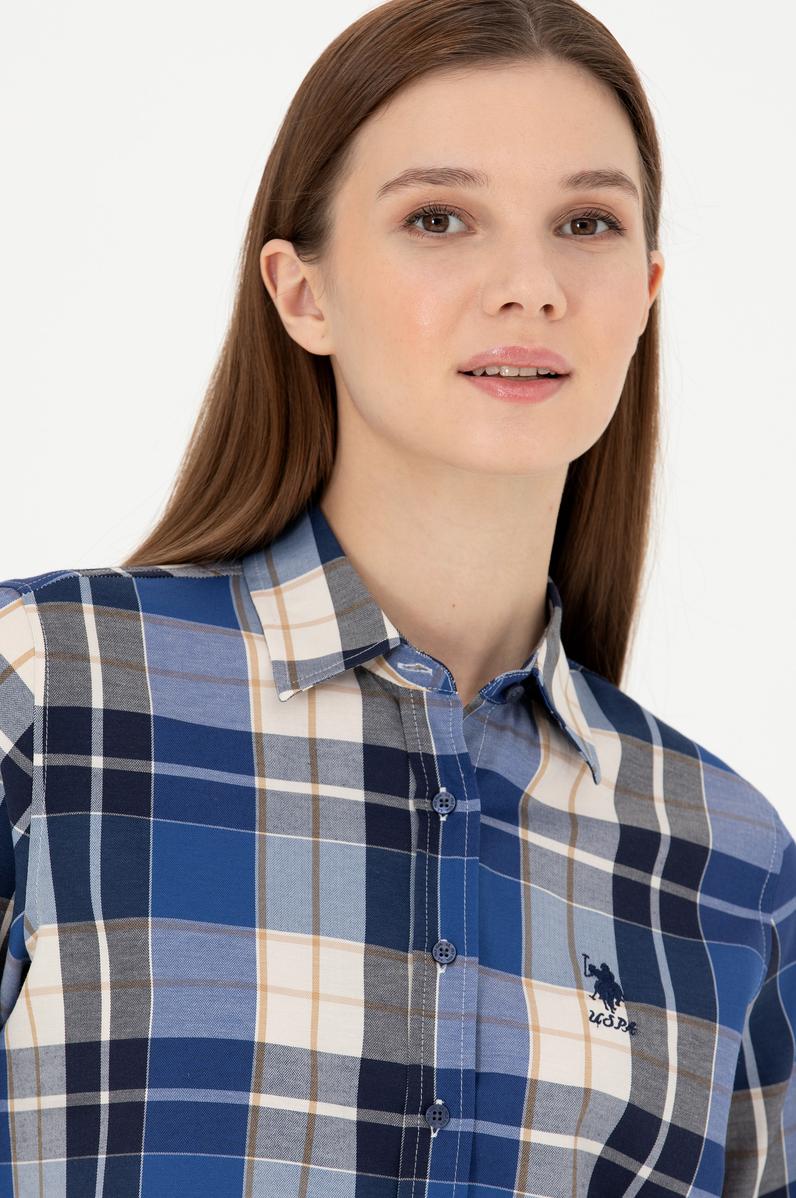 Kadın Lacivert Uzun Kollu Gömlek