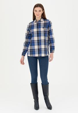 Kadın Lacivert Uzun Kollu Gömlek - 50277624004