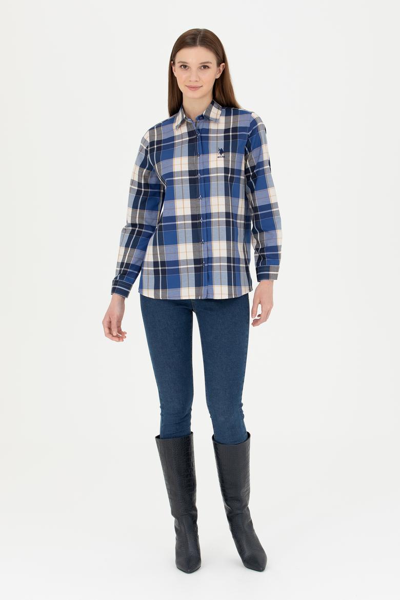 Kadın Lacivert Uzun Kollu Gömlek - 50277624004