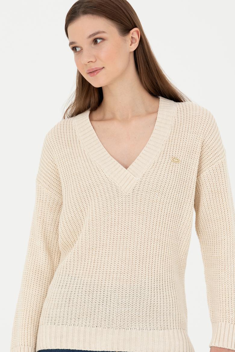 Kadın Taş V Yaka Kazak - 50277292008