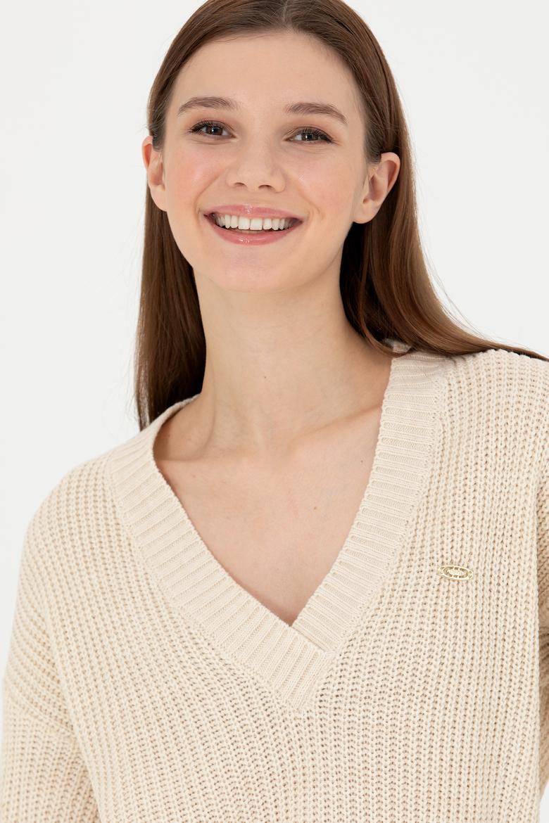 Kadın Taş V Yaka Kazak - 50277292008