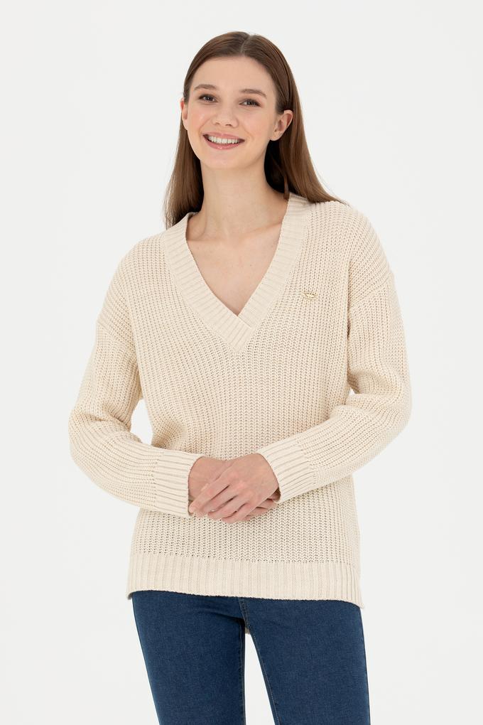 Kadın Taş V Yaka Kazak