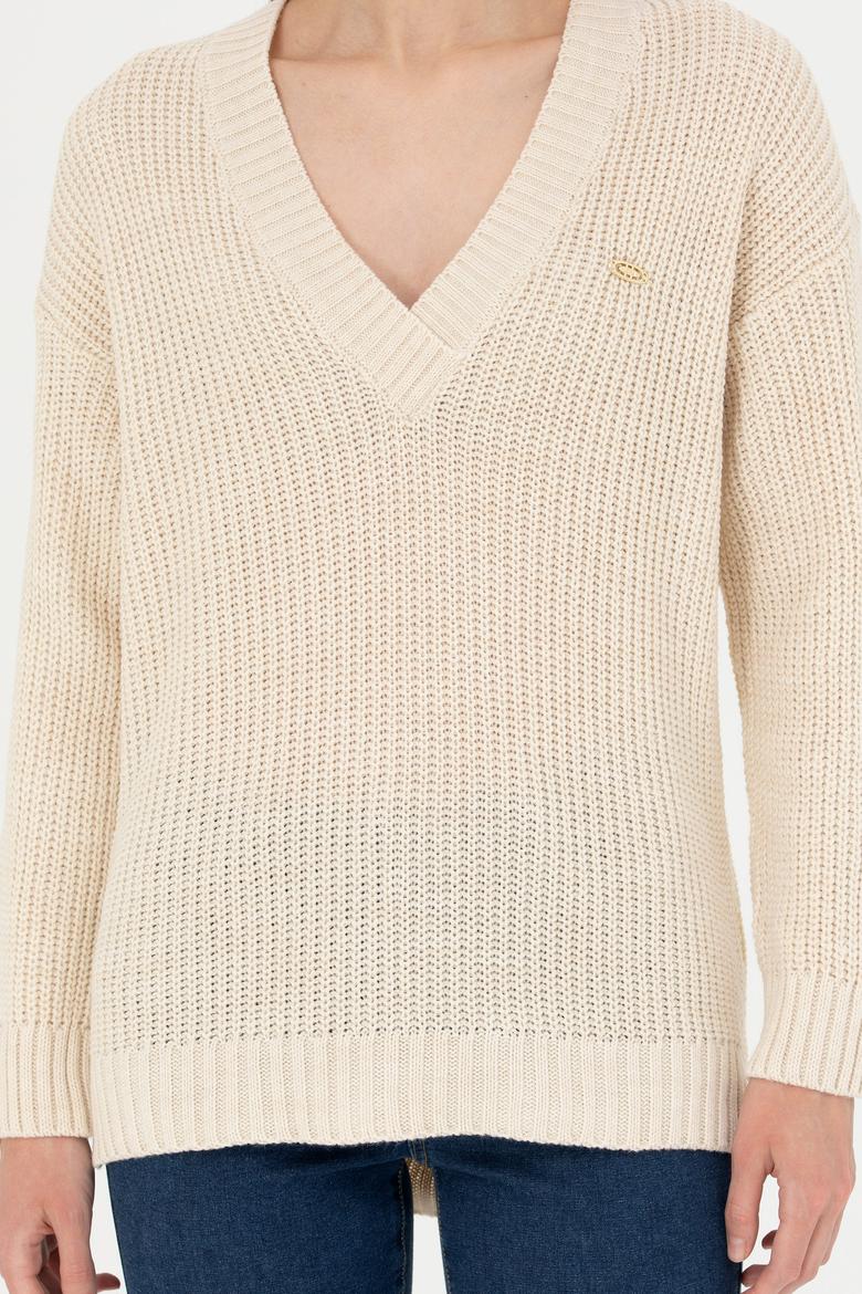 Kadın Taş V Yaka Kazak - 50277292008