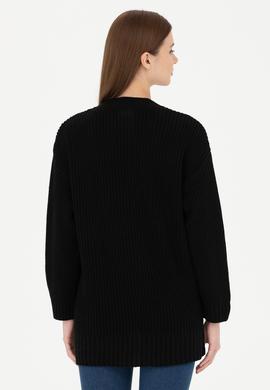 Kadın Siyah V Yaka Kazak - 50277292003