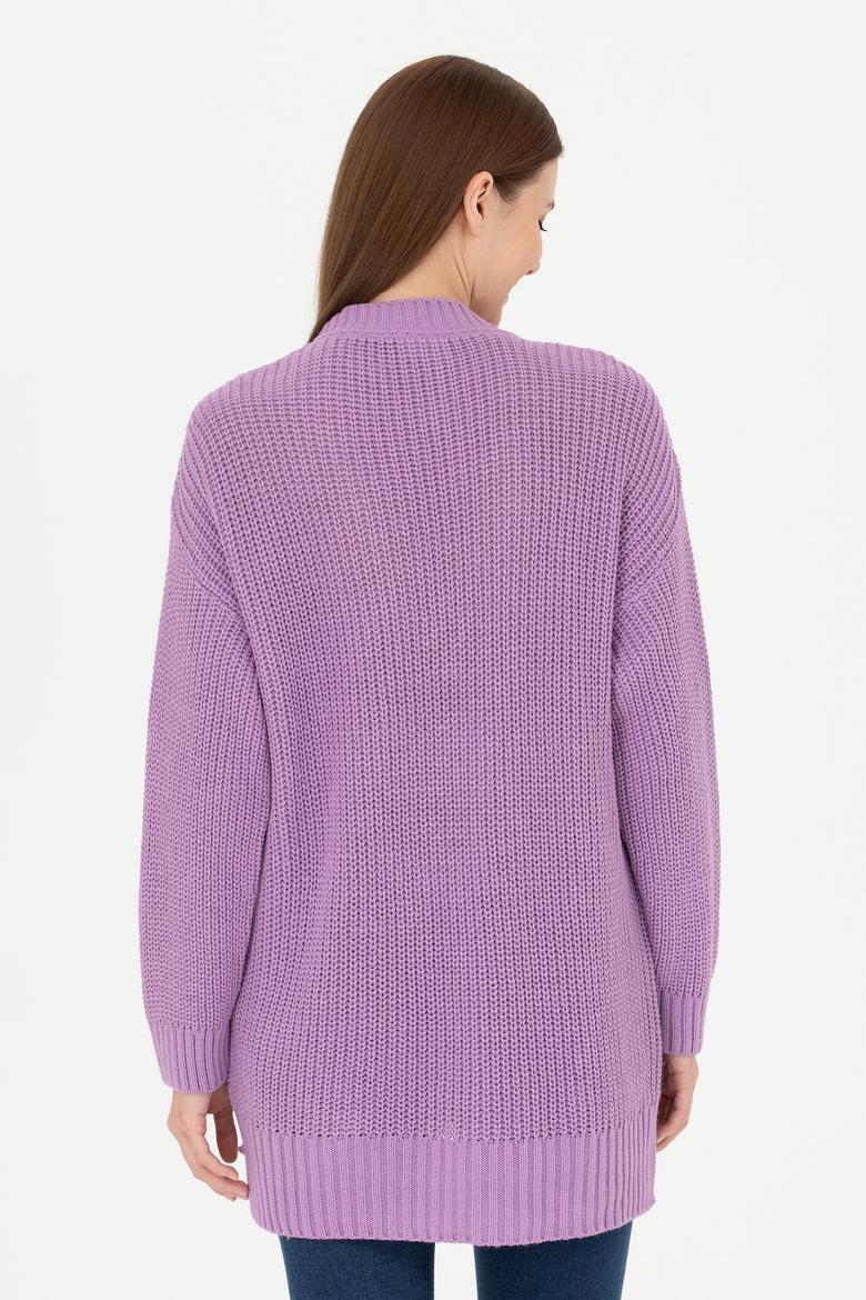 Kadın Lila V Yaka Kazak - 50277292019