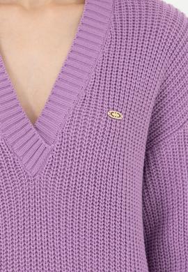 Kadın Lila V Yaka Kazak - 50277292019