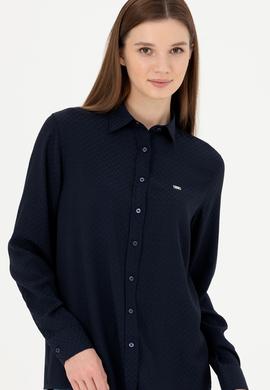 Kadın Lacivert Uzun Kollu Gömlek - 50272838020