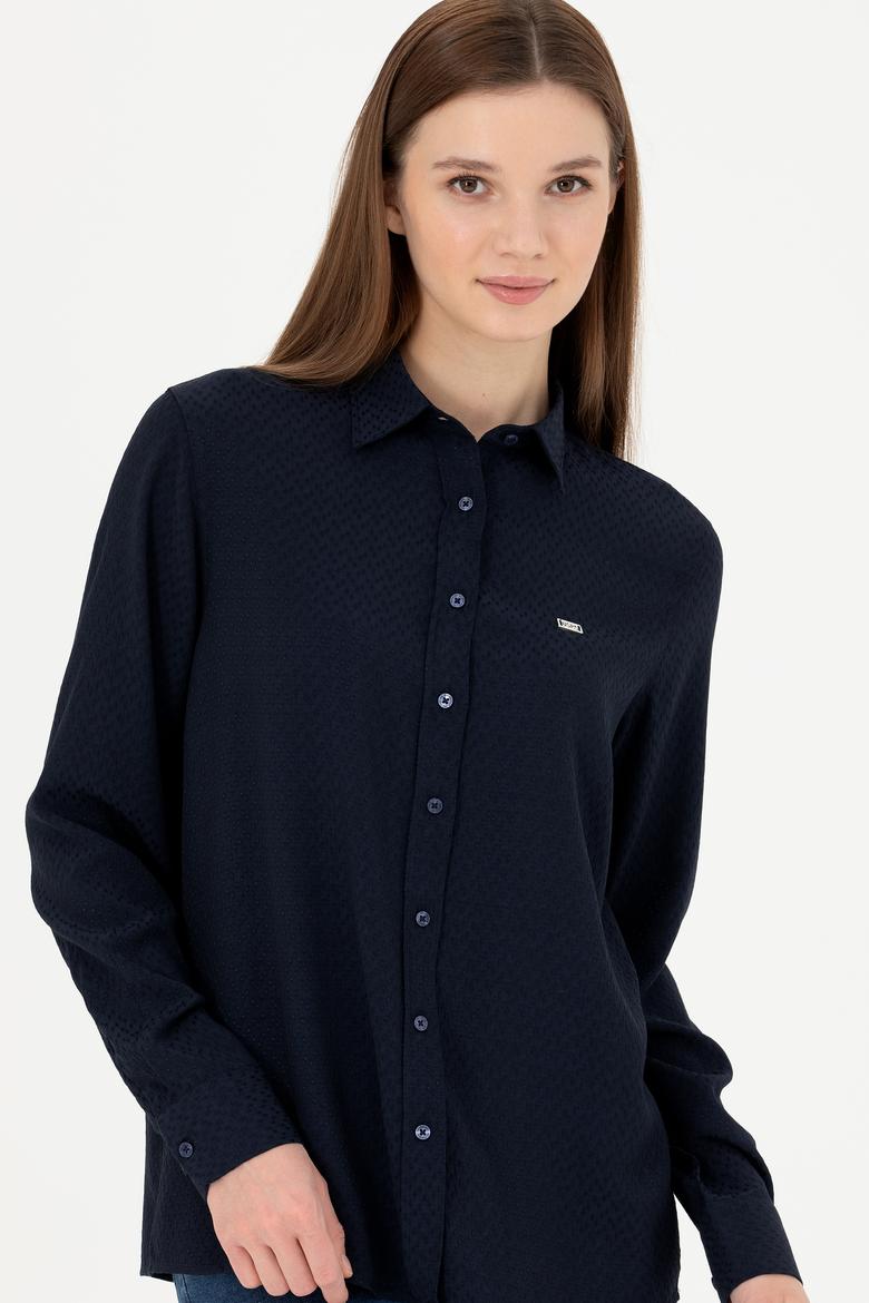 Kadın Lacivert Uzun Kollu Gömlek - 50272838020
