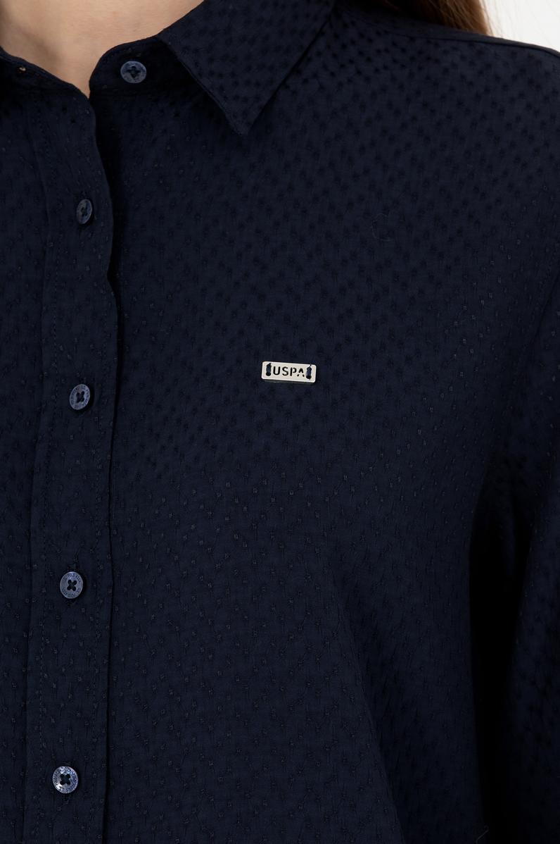 Kadın Lacivert Uzun Kollu Gömlek