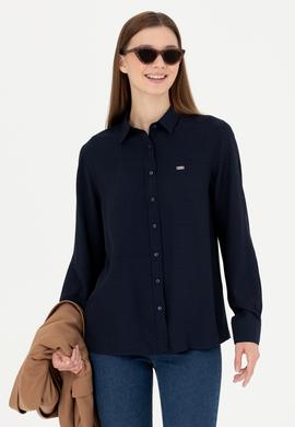 Kadın Lacivert Uzun Kollu Gömlek - 50272838020