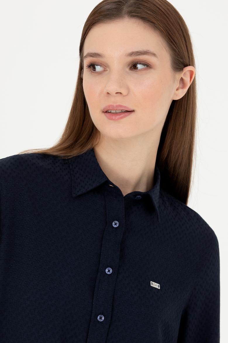 Kadın Lacivert Uzun Kollu Gömlek - 50272838020