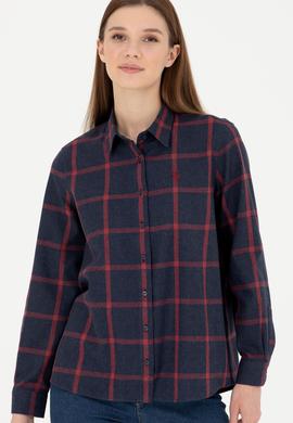 Kadın Lacivert Uzun Kollu Gömlek - 50279804018