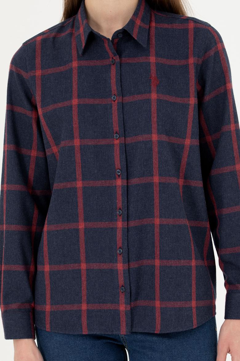 Kadın Lacivert Uzun Kollu Gömlek - 50279804018