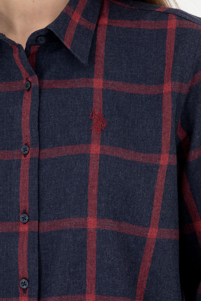 Kadın Lacivert Uzun Kollu Gömlek - 50279804018