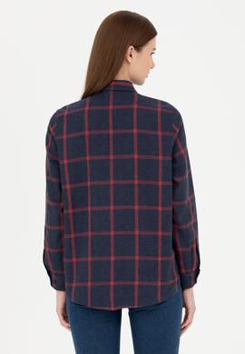 Kadın Lacivert Uzun Kollu Gömlek - 50279804018