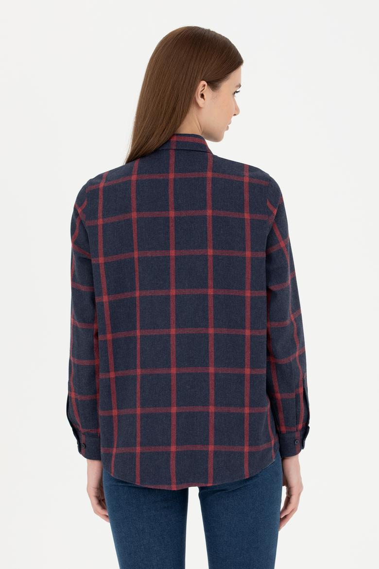 Kadın Lacivert Uzun Kollu Gömlek - 50279804018