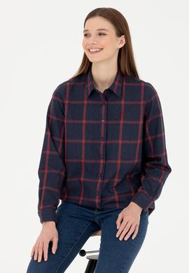 Kadın Lacivert Uzun Kollu Gömlek - 50279804018