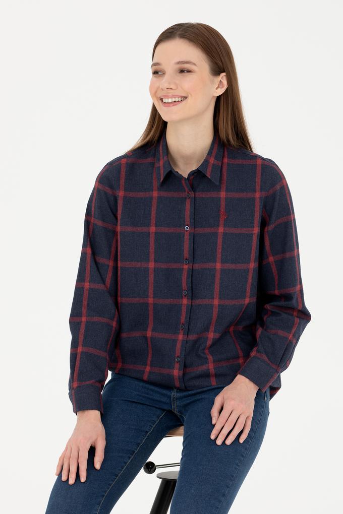 Kadın Lacivert Uzun Kollu Gömlek