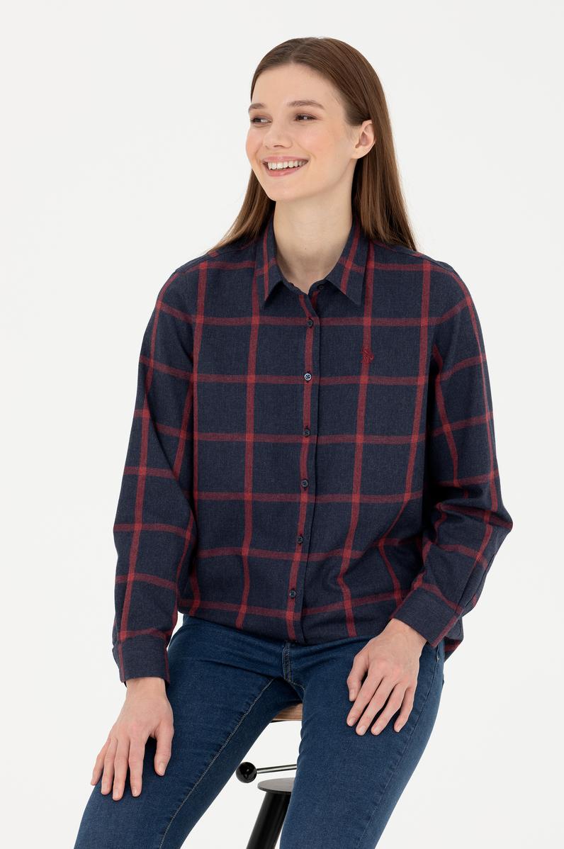 Kadın Lacivert Uzun Kollu Gömlek