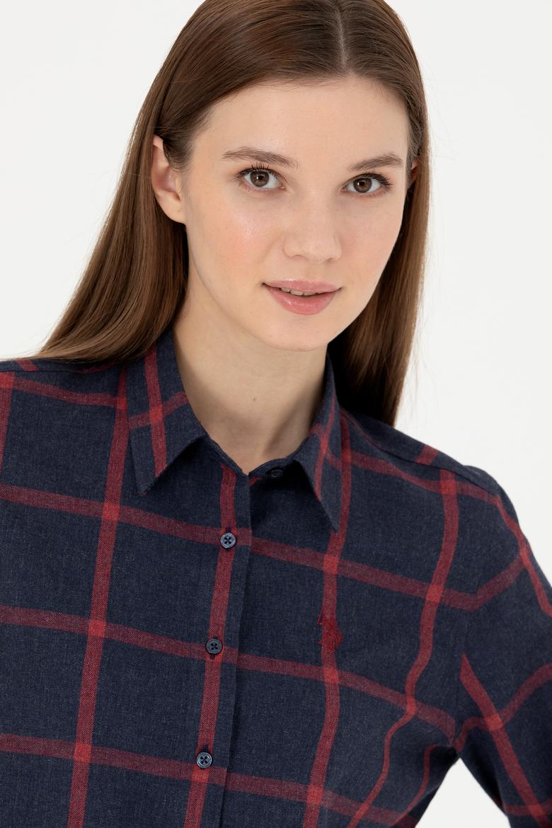 Kadın Lacivert Uzun Kollu Gömlek - 50279804018