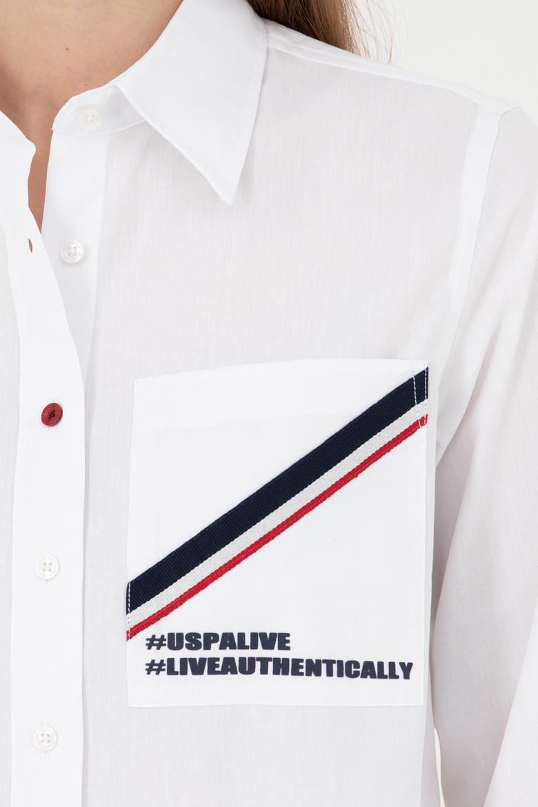 Kadın Beyaz Uzun Kollu Gömlek - 50271852002