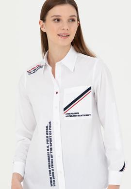 Kadın Beyaz Uzun Kollu Gömlek - 50271852002