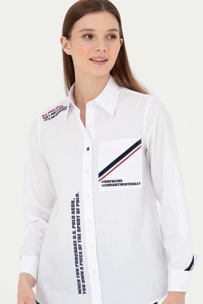 Kadın Beyaz Uzun Kollu Gömlek - 50271852002