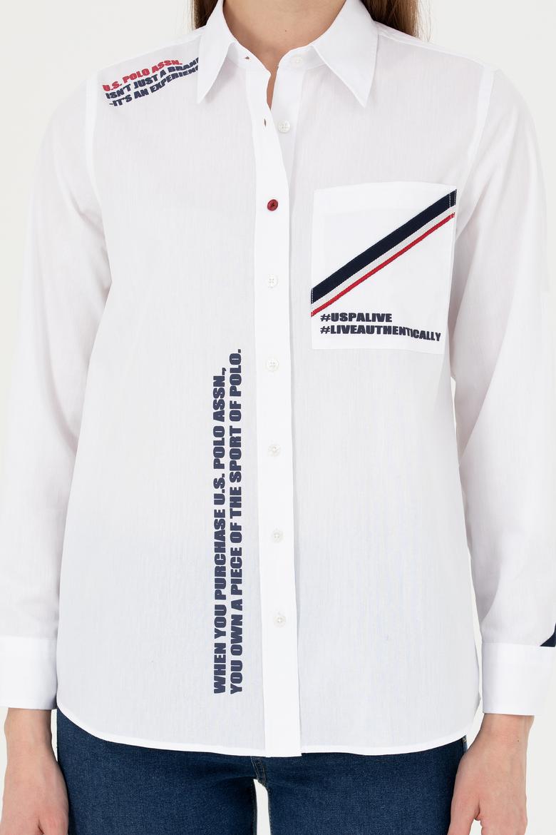 Kadın Beyaz Uzun Kollu Gömlek - 50271852002