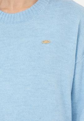 Kadın Mavi Bisiklet Yaka Kazak - 50277265020