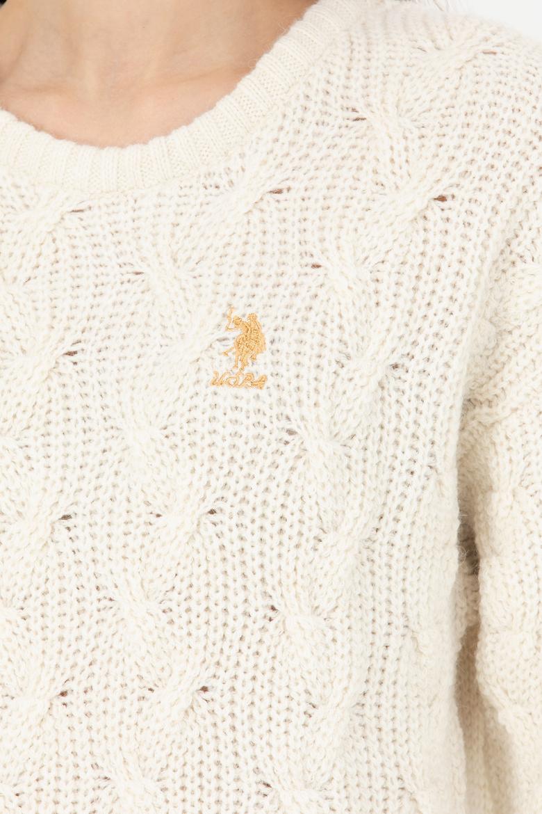 Kadın Taş Melanj Bisiklet Yaka  Kazak - 50277268015