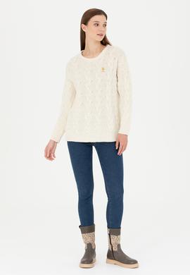 Kadın Taş Melanj Bisiklet Yaka  Kazak - 50277268015