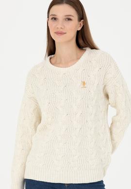 Kadın Taş Melanj Bisiklet Yaka  Kazak - 50277268015