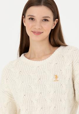 Kadın Taş Melanj Bisiklet Yaka  Kazak - 50277268015