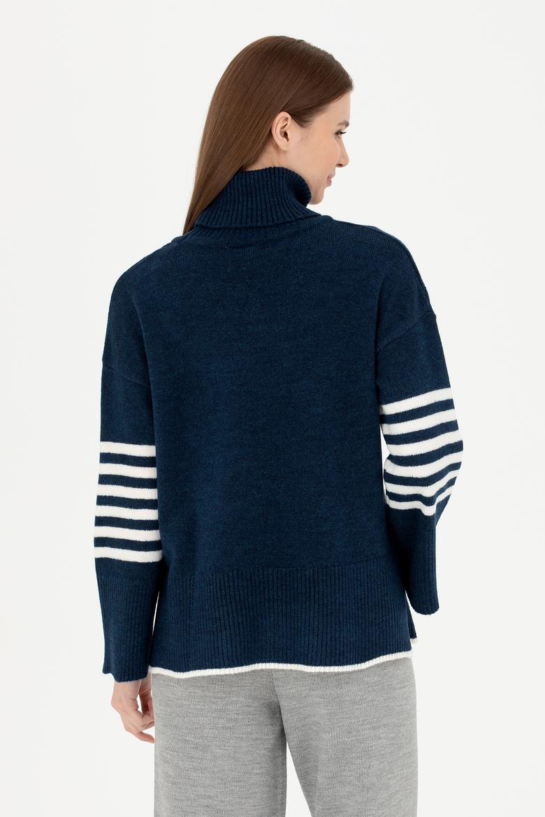 Kadın Lacivert Boğazlı Kazak - 50277278010