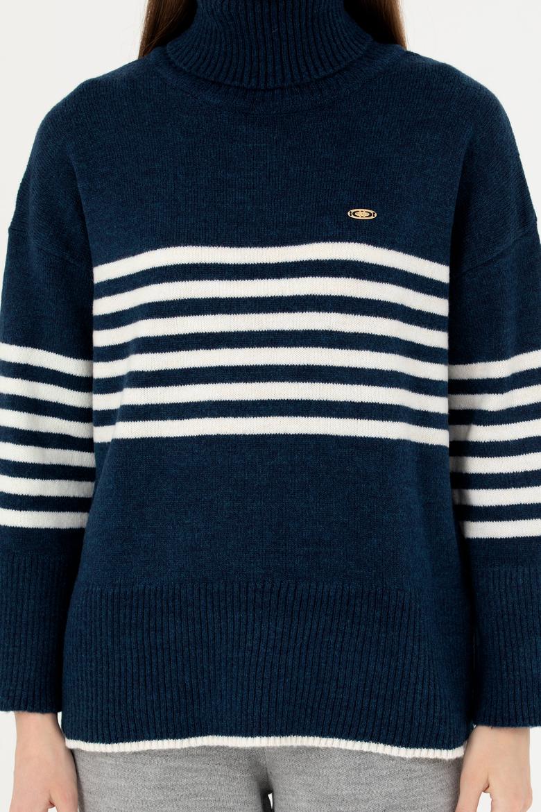 Kadın Lacivert Boğazlı Kazak - 50277278010