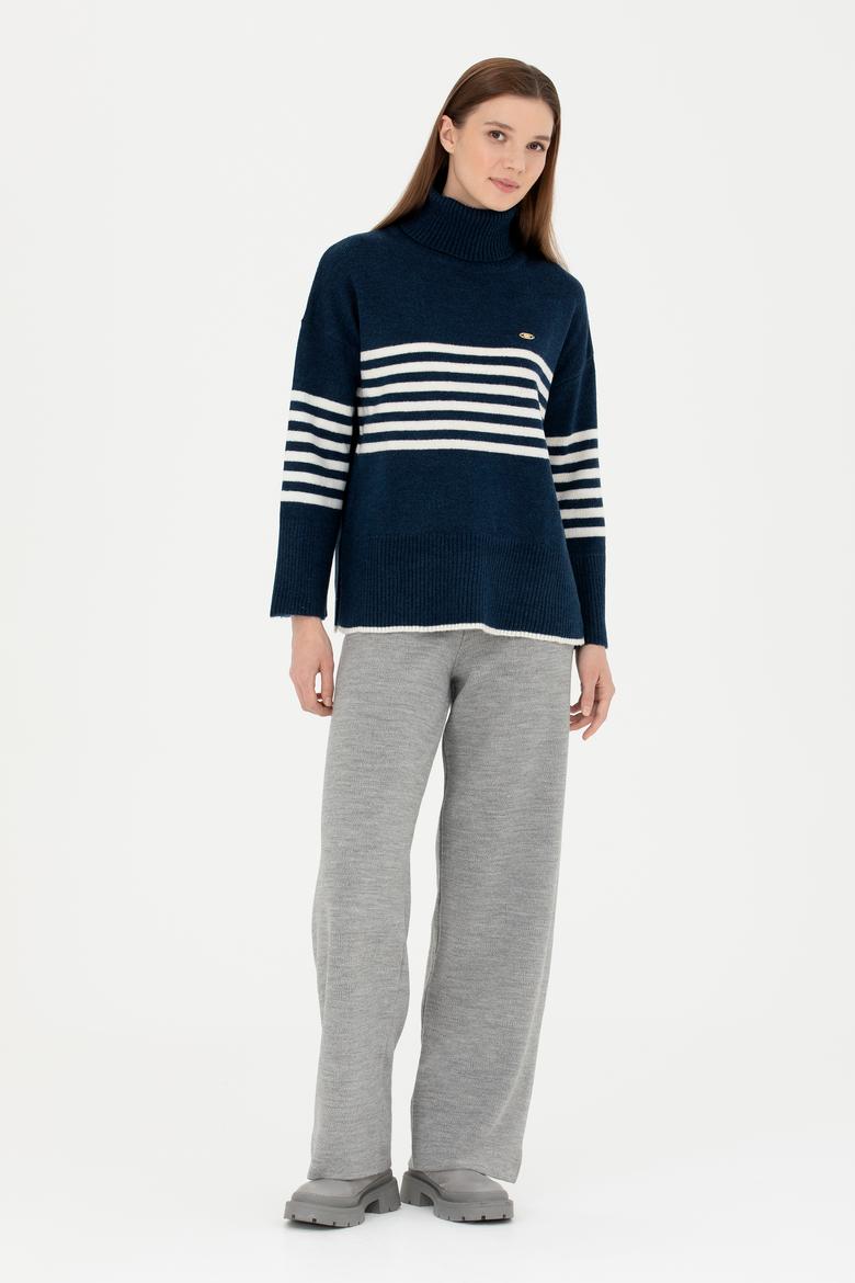 Kadın Lacivert Boğazlı Kazak - 50277278010