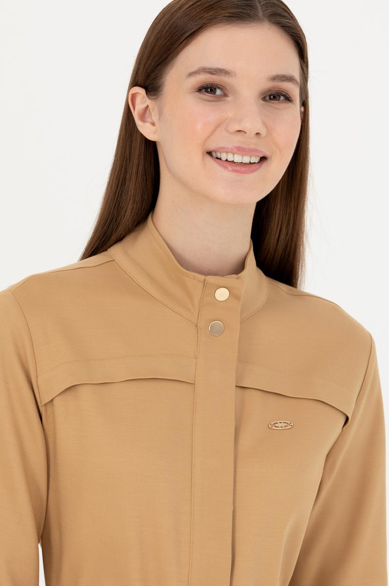 Kadın Kum Midi Boy Dokuma Elbise