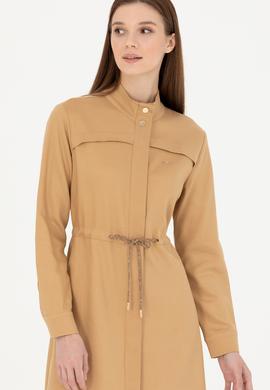 Kadın Kum Midi Boy Dokuma Elbise - 50271161006