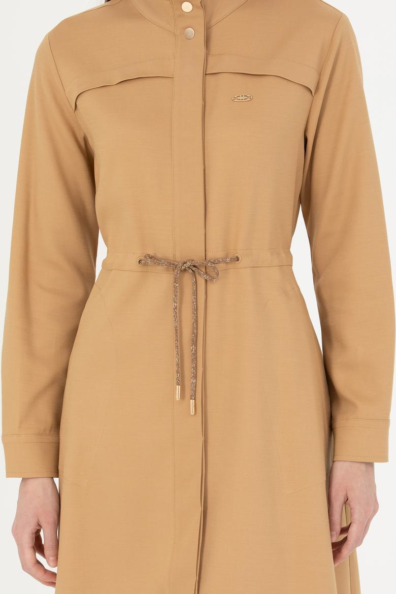 Kadın Kum Midi Boy Dokuma Elbise - 50271161006