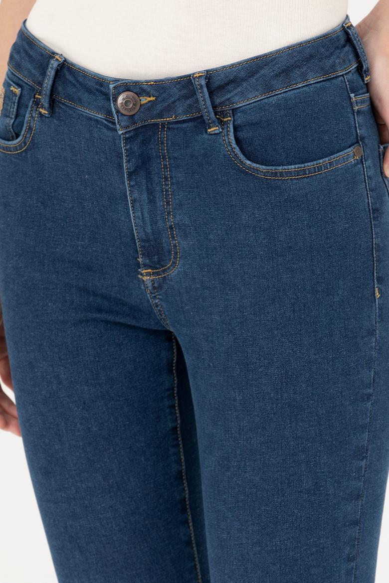 Kadın Mavi Jean Pantolon - 50272853006