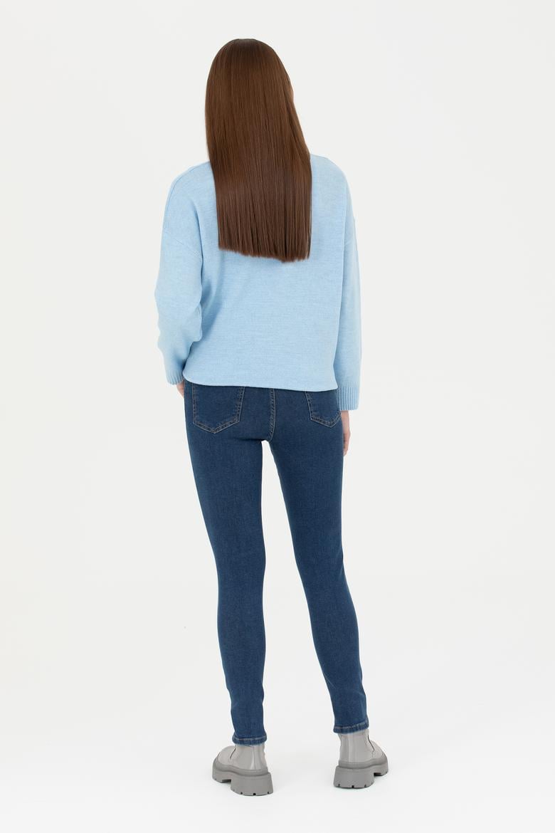 Kadın Mavi Jean Pantolon - 50272853006